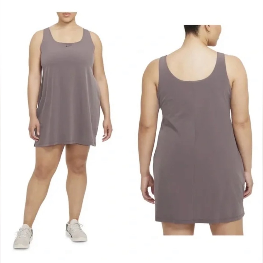 Nike Bliss Luxe Training Sports Dress Sleeveless Violet Grey Size 1X